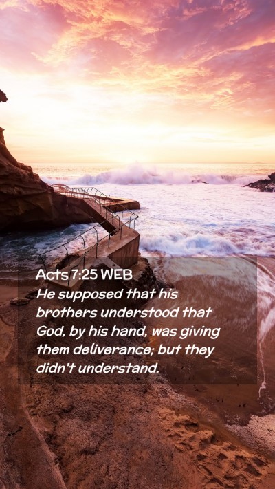 Picture 02 - Acts 7:25 WEB Mobile Phone Wallpaper - He supposed that his brothers understood that - Mobile Bible Verse Wallpaper