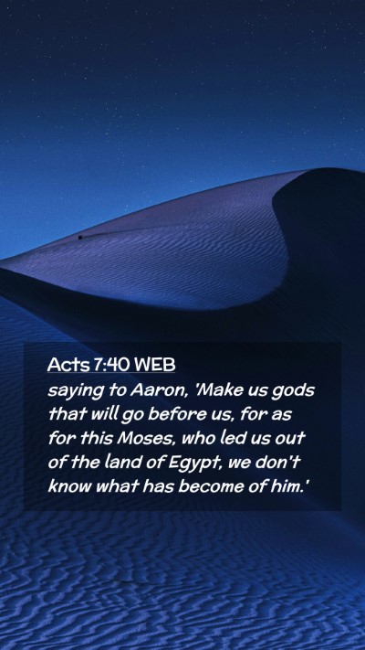 Picture 02 - Acts 7:40 WEB Mobile Phone Wallpaper - saying to Aaron, 'Make us gods that will go - Mobile Bible Verse Wallpaper