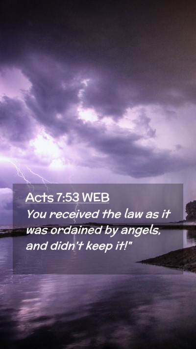 Picture 02 - Acts 7:53 WEB Mobile Phone Wallpaper - You received the law as it was ordained by - Mobile Bible Verse Wallpaper