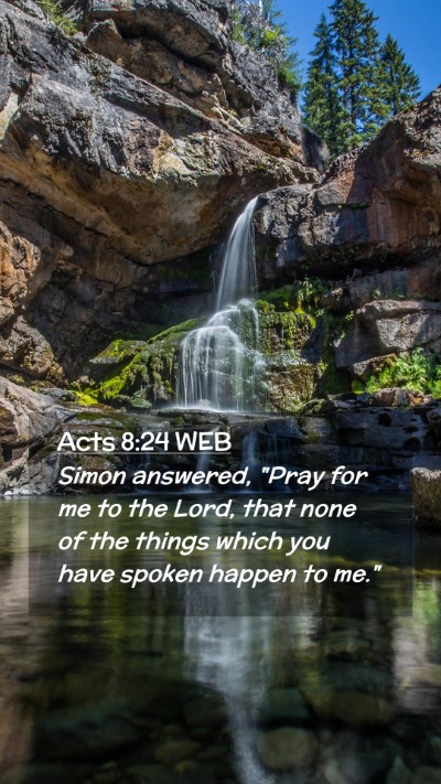 Picture 02 - Acts 8:24 WEB Mobile Phone Wallpaper - Simon answered, 