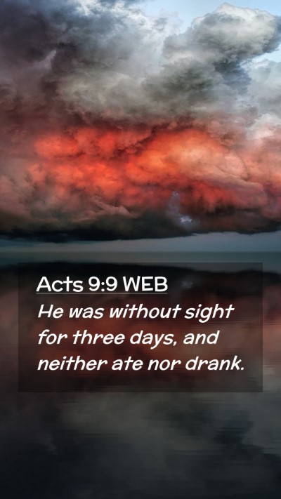 Picture 02 - Acts 9:9 WEB Mobile Phone Wallpaper - He was without sight for three days, and neither - Mobile Bible Verse Wallpaper