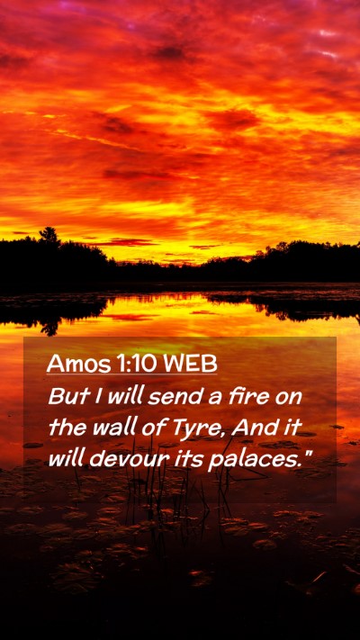 Picture 02 - Amos 1:10 WEB Mobile Phone Wallpaper - But I will send a fire on the wall of Tyre, And - Mobile Bible Verse Wallpaper