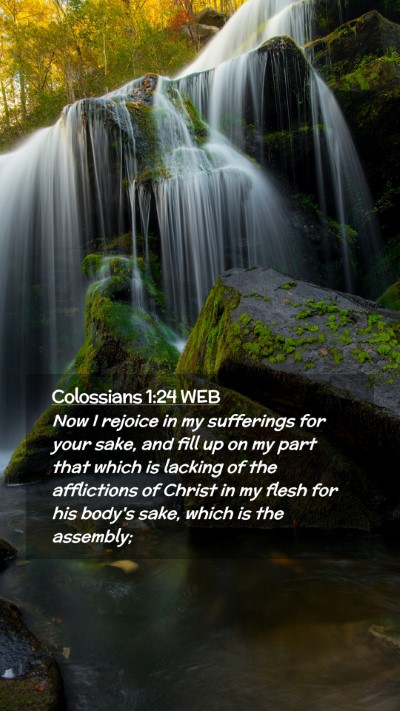 Picture 02 - Colossians 1:24 WEB Mobile Phone Wallpaper - Now I rejoice in my sufferings for your sake, and - Mobile Bible Verse Wallpaper