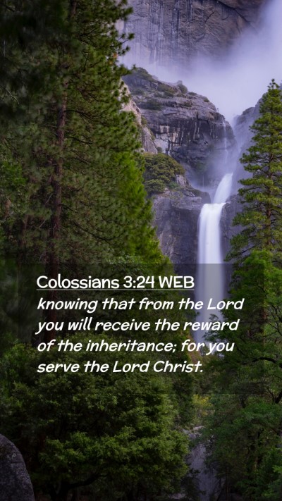 Picture 02 - Colossians 3:24 WEB Mobile Phone Wallpaper - knowing that from the Lord you will receive the - Mobile Bible Verse Wallpaper