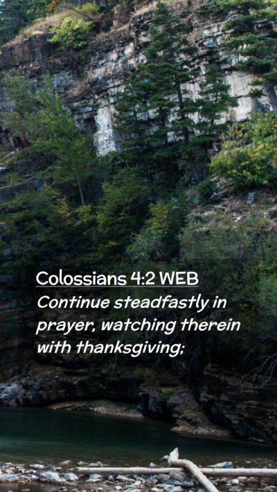 Picture 02 - Colossians 4:2 WEB Mobile Phone Wallpaper - Continue steadfastly in prayer, watching therein - Mobile Bible Verse Wallpaper