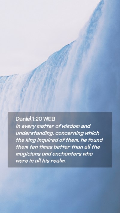 Picture 02 - Daniel 1:20 WEB Mobile Phone Wallpaper - In every matter of wisdom and understanding, - Mobile Bible Verse Wallpaper