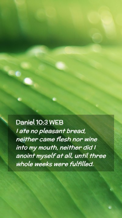 Picture 02 - Daniel 10:3 WEB Mobile Phone Wallpaper - I ate no pleasant bread, neither came flesh nor - Mobile Bible Verse Wallpaper