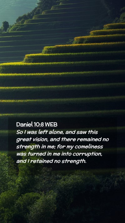 Picture 02 - Daniel 10:8 WEB Mobile Phone Wallpaper - So I was left alone, and saw this great vision, - Mobile Bible Verse Wallpaper
