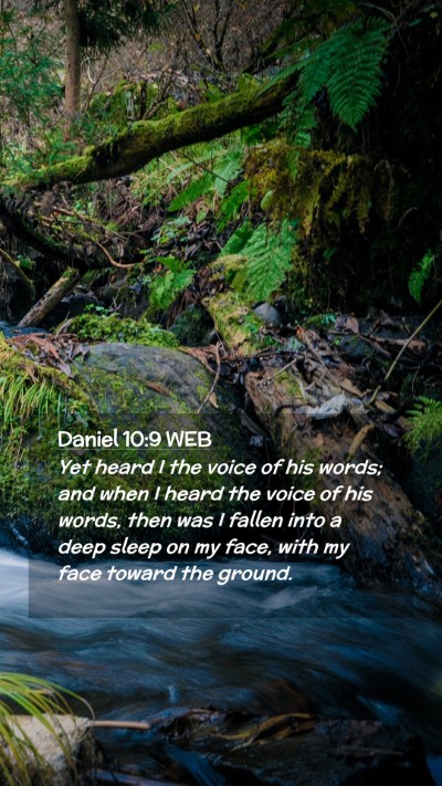 Picture 02 - Daniel 10:9 WEB Mobile Phone Wallpaper - Yet heard I the voice of his words; and when I - Mobile Bible Verse Wallpaper
