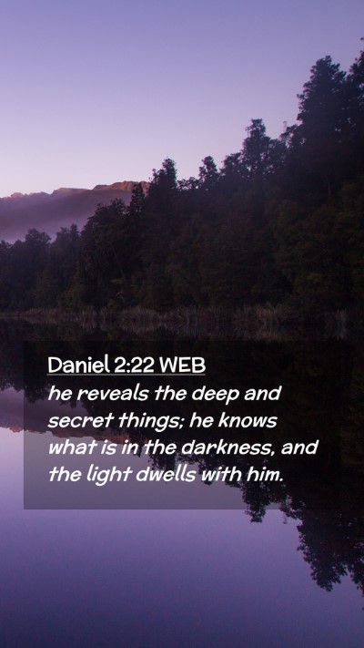 Picture 02 - Daniel 2:22 WEB Mobile Phone Wallpaper - he reveals the deep and secret things; he knows - Mobile Bible Verse Wallpaper