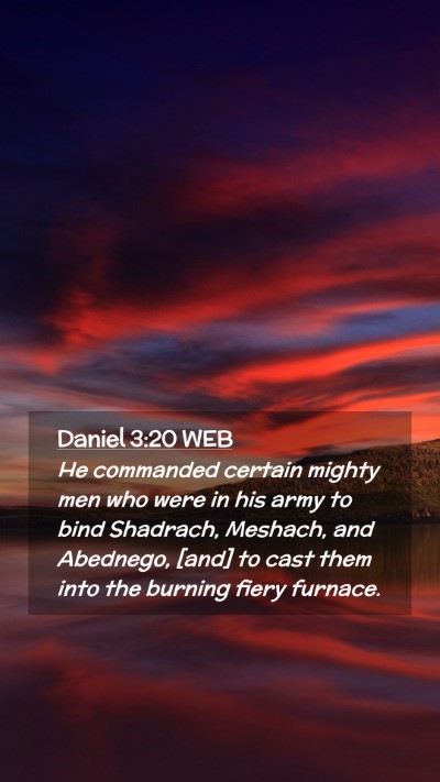 Picture 02 - Daniel 3:20 WEB Mobile Phone Wallpaper - He commanded certain mighty men who were in his - Mobile Bible Verse Wallpaper