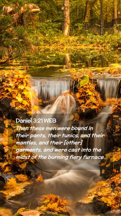 Picture 02 - Daniel 3:21 WEB Mobile Phone Wallpaper - Then these men were bound in their pants, their - Mobile Bible Verse Wallpaper