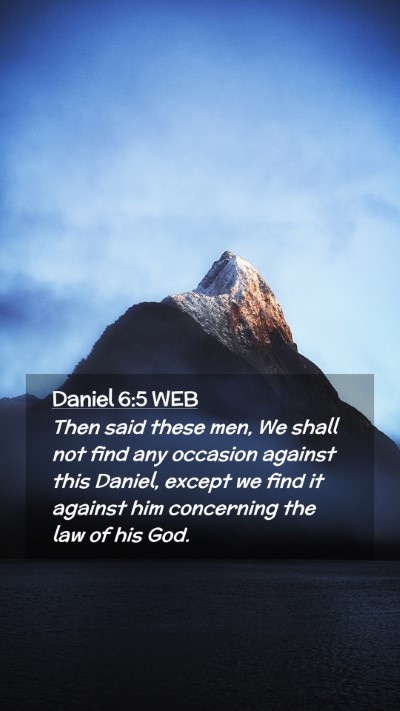 Picture 02 - Daniel 6:5 WEB Mobile Phone Wallpaper - Then said these men, We shall not find any - Mobile Bible Verse Wallpaper