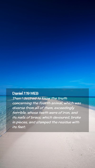 Picture 02 - Daniel 7:19 WEB Mobile Phone Wallpaper - Then I desired to know the truth concerning the - Mobile Bible Verse Wallpaper