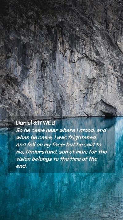 Picture 02 - Daniel 8:17 WEB Mobile Phone Wallpaper - So he came near where I stood; and when he came, - Mobile Bible Verse Wallpaper