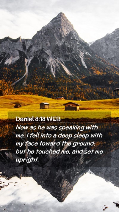 Picture 02 - Daniel 8:18 WEB Mobile Phone Wallpaper - Now as he was speaking with me, I fell into a - Mobile Bible Verse Wallpaper