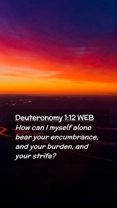 Picture 02 - Deuteronomy 1:12 WEB Mobile Phone Wallpaper - How can I myself alone bear your encumbrance, and - Mobile Bible Verse Wallpaper
