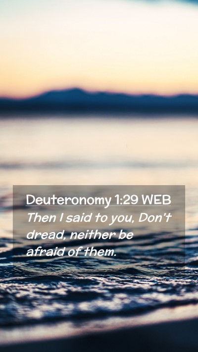 Picture 02 - Deuteronomy 1:29 WEB Mobile Phone Wallpaper - Then I said to you, Don't dread, neither be - Mobile Bible Verse Wallpaper