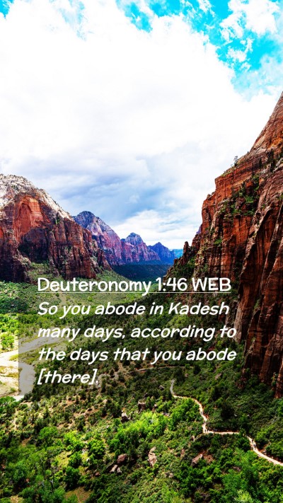 Picture 02 - Deuteronomy 1:46 WEB Mobile Phone Wallpaper - So you abode in Kadesh many days, according to - Mobile Bible Verse Wallpaper