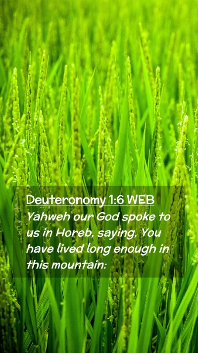 Picture 02 - Deuteronomy 1:6 WEB Mobile Phone Wallpaper - Yahweh our God spoke to us in Horeb, saying, You - Mobile Bible Verse Wallpaper