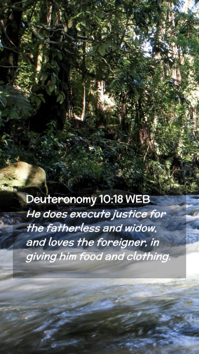 Picture 02 - Deuteronomy 10:18 WEB Mobile Phone Wallpaper - He does execute justice for the fatherless and - Mobile Bible Verse Wallpaper