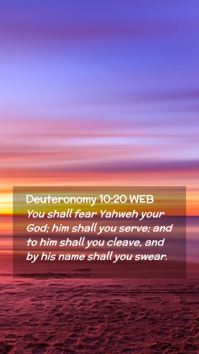 Picture 02 - Deuteronomy 10:20 WEB Mobile Phone Wallpaper - You shall fear Yahweh your God; him shall you - Mobile Bible Verse Wallpaper