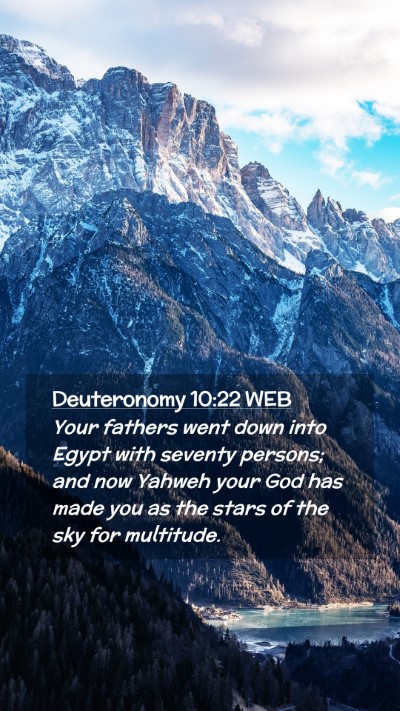 Picture 02 - Deuteronomy 10:22 WEB Mobile Phone Wallpaper - Your fathers went down into Egypt with seventy - Mobile Bible Verse Wallpaper