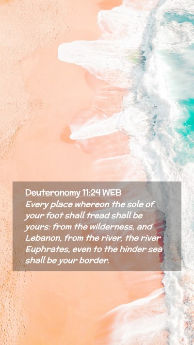 Picture 02 - Deuteronomy 11:24 WEB Mobile Phone Wallpaper - Every place whereon the sole of your foot shall - Mobile Bible Verse Wallpaper