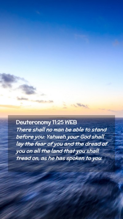 Picture 02 - Deuteronomy 11:25 WEB Mobile Phone Wallpaper - There shall no man be able to stand before you: - Mobile Bible Verse Wallpaper