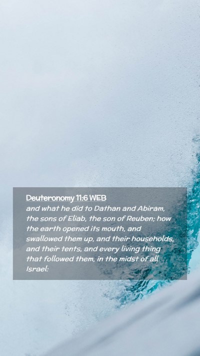 Picture 02 - Deuteronomy 11:6 WEB Mobile Phone Wallpaper - and what he did to Dathan and Abiram, the sons of - Mobile Bible Verse Wallpaper