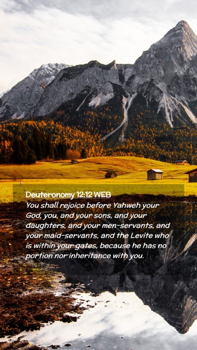 Picture 02 - Deuteronomy 12:12 WEB Mobile Phone Wallpaper - You shall rejoice before Yahweh your God, you, - Mobile Bible Verse Wallpaper