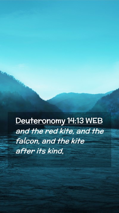 Picture 02 - Deuteronomy 14:13 WEB Mobile Phone Wallpaper - and the red kite, and the falcon, and the kite - Mobile Bible Verse Wallpaper