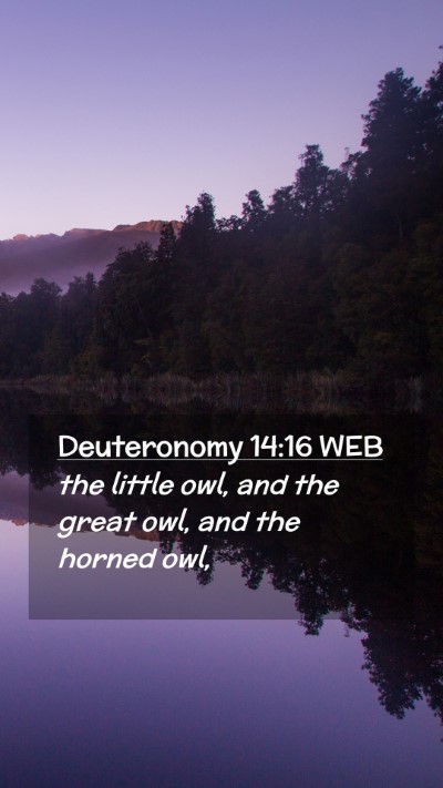 Picture 02 - Deuteronomy 14:16 WEB Mobile Phone Wallpaper - the little owl, and the great owl, and the horned - Mobile Bible Verse Wallpaper