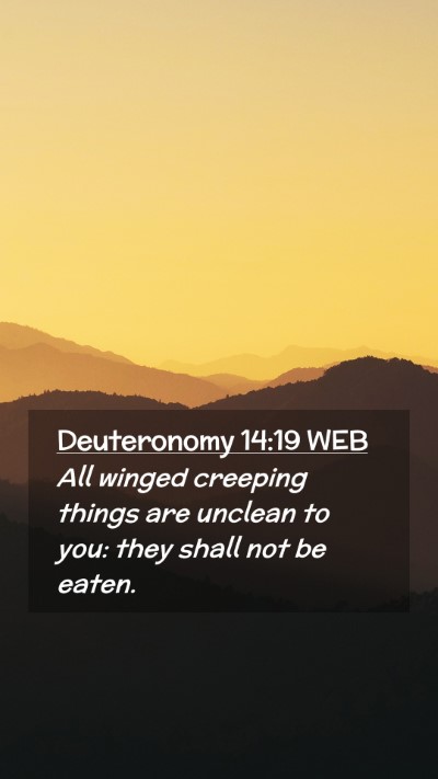 Picture 02 - Deuteronomy 14:19 WEB Mobile Phone Wallpaper - All winged creeping things are unclean to you: - Mobile Bible Verse Wallpaper