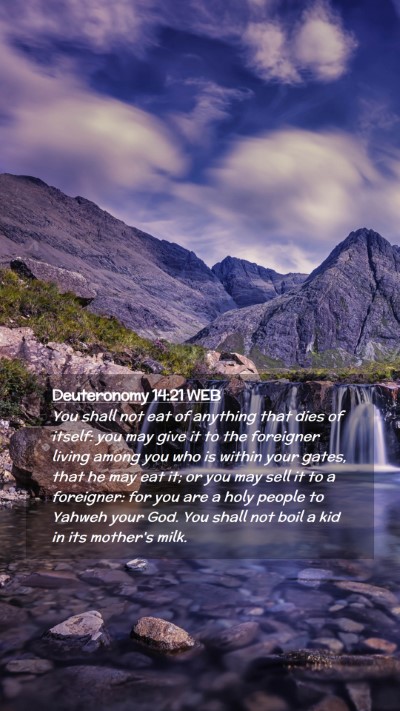 Picture 02 - Deuteronomy 14:21 WEB Mobile Phone Wallpaper - You shall not eat of anything that dies of - Mobile Bible Verse Wallpaper