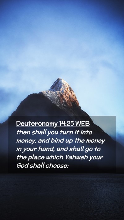 Picture 02 - Deuteronomy 14:25 WEB Mobile Phone Wallpaper - then shall you turn it into money, and bind up - Mobile Bible Verse Wallpaper