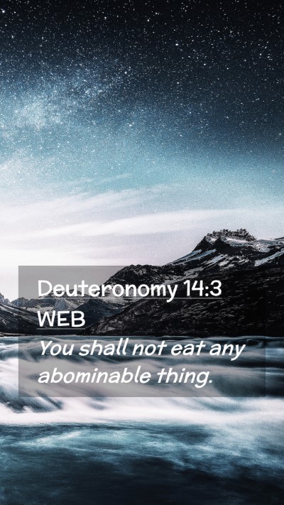 Picture 02 - Deuteronomy 14:3 WEB Mobile Phone Wallpaper - You shall not eat any abominable - Mobile Bible Verse Wallpaper