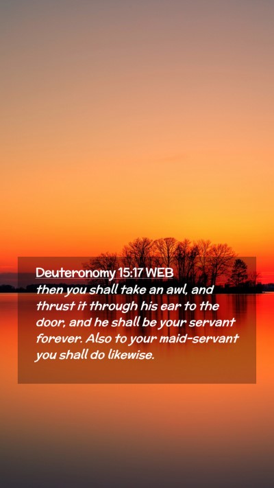 Picture 02 - Deuteronomy 15:17 WEB Mobile Phone Wallpaper - then you shall take an awl, and thrust it through - Mobile Bible Verse Wallpaper