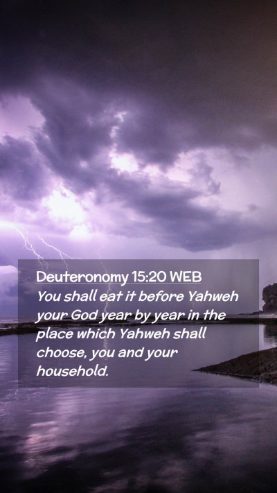 Picture 02 - Deuteronomy 15:20 WEB Mobile Phone Wallpaper - You shall eat it before Yahweh your God year by - Mobile Bible Verse Wallpaper