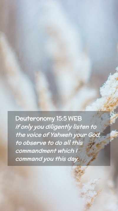 Picture 02 - Deuteronomy 15:5 WEB Mobile Phone Wallpaper - if only you diligently listen to the voice of - Mobile Bible Verse Wallpaper