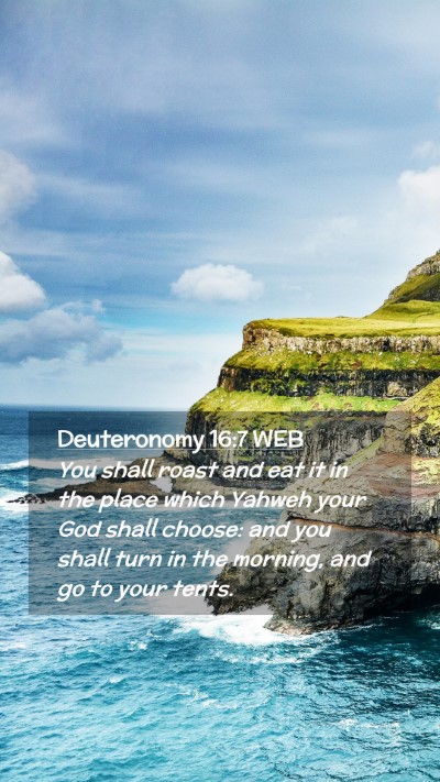 Picture 02 - Deuteronomy 16:7 WEB Mobile Phone Wallpaper - You shall roast and eat it in the place which - Mobile Bible Verse Wallpaper