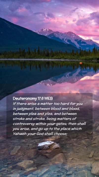 Picture 02 - Deuteronomy 17:8 WEB Mobile Phone Wallpaper - If there arise a matter too hard for you in - Mobile Bible Verse Wallpaper