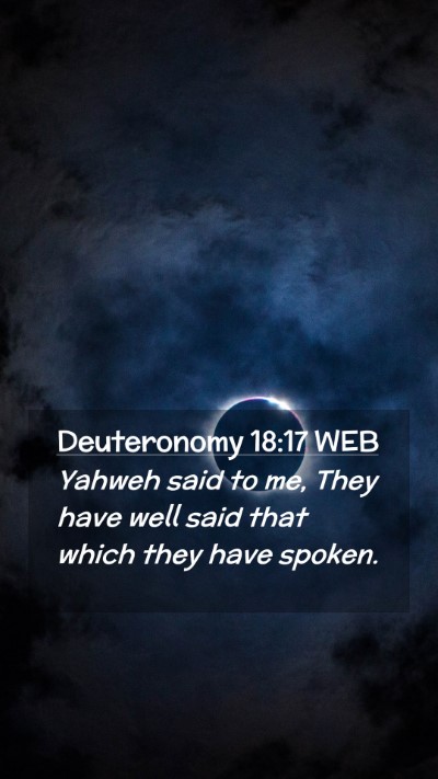 Picture 02 - Deuteronomy 18:17 WEB Mobile Phone Wallpaper - Yahweh said to me, They have well said that which - Mobile Bible Verse Wallpaper