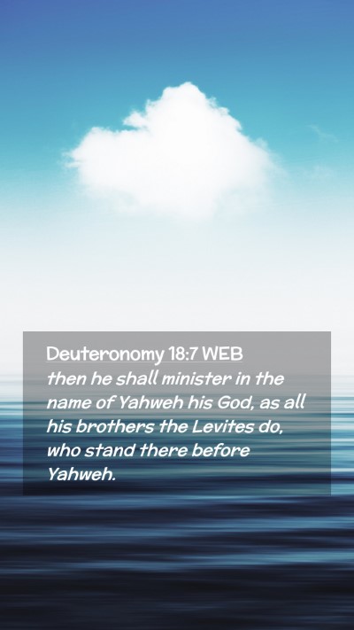 Picture 02 - Deuteronomy 18:7 WEB Mobile Phone Wallpaper - then he shall minister in the name of Yahweh his - Mobile Bible Verse Wallpaper