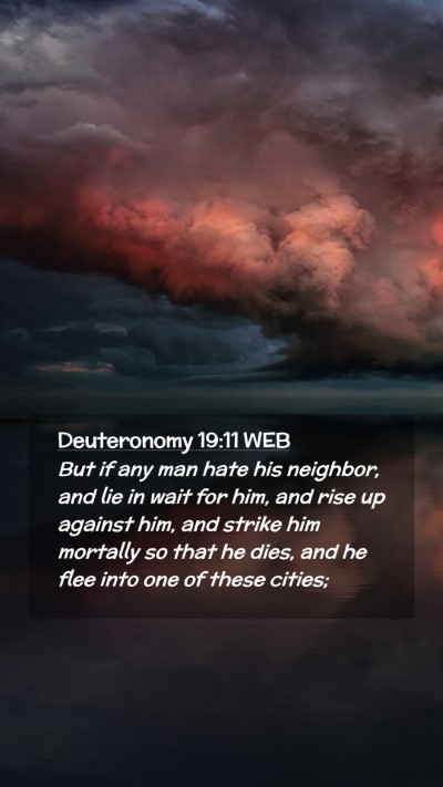 Picture 02 - Deuteronomy 19:11 WEB Mobile Phone Wallpaper - But if any man hate his neighbor, and lie in wait - Mobile Bible Verse Wallpaper