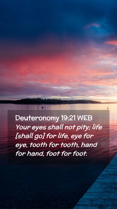 Picture 02 - Deuteronomy 19:21 WEB Mobile Phone Wallpaper - Your eyes shall not pity; life [shall go] for - Mobile Bible Verse Wallpaper