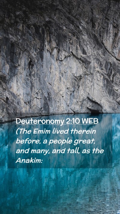Picture 02 - Deuteronomy 2:10 WEB Mobile Phone Wallpaper - (The Emim lived therein before, a people great, - Mobile Bible Verse Wallpaper