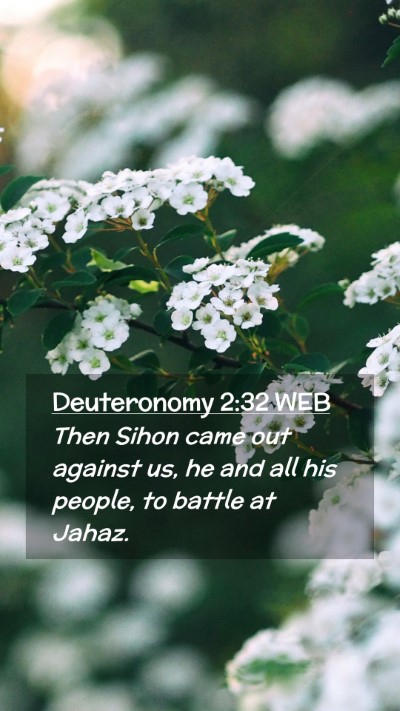 Picture 02 - Deuteronomy 2:32 WEB Mobile Phone Wallpaper - Then Sihon came out against us, he and all his - Mobile Bible Verse Wallpaper