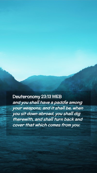 Picture 02 - Deuteronomy 23:13 WEB Mobile Phone Wallpaper - and you shall have a paddle among your weapons; - Mobile Bible Verse Wallpaper