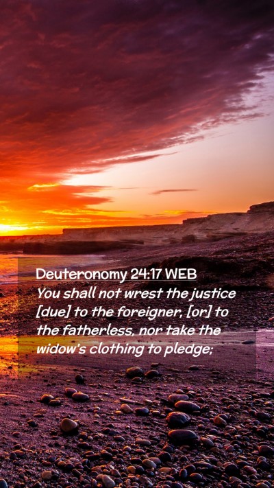 Picture 02 - Deuteronomy 24:17 WEB Mobile Phone Wallpaper - You shall not wrest the justice [due] to the - Mobile Bible Verse Wallpaper